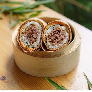 Teriyaki beef burrito
