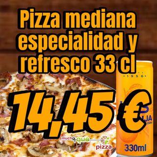 Menú Pizza Mediana y bebida 33 cl 