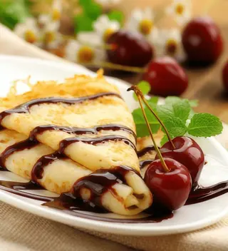 Crepe con sirope de chocolate (2 uds.)