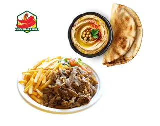 Talerz kebab z samym mięsem premium + Hummus z Pitą