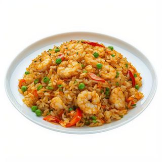 Arroz Frito Con Gambas Y Verduras