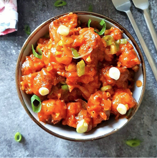 Honey chilli coliflor