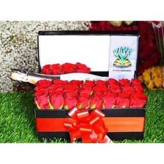 Box Of Roses Wines And Chocolate