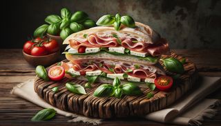 Sandwich prosciutto și mozzarella