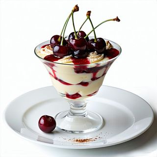 Mousse di zabaione in tazza con amarene