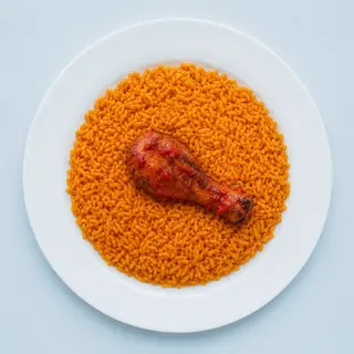 Small VM- Jollof rice & Pepper Chicken