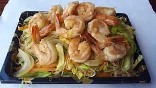 Massa de Arroz com Gambas