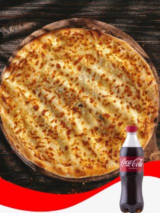 ყველიანი ორმაგი ყველით (8 ნაჭერი) +კოკა-კოლა კლასიკი 0.5ლ