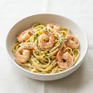 Creamy Prawns Fettuccine