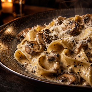 Pappardelle Trufada con Champiñones 450°