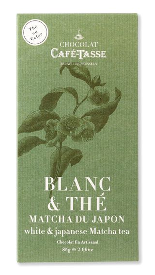 Café-Tasse белгийски шоколад - бял с чай Матча (85г)