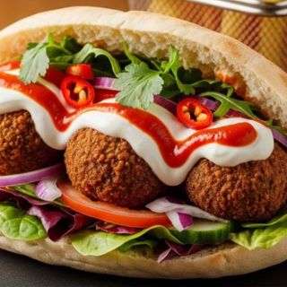 Bocadillo kebab falafel