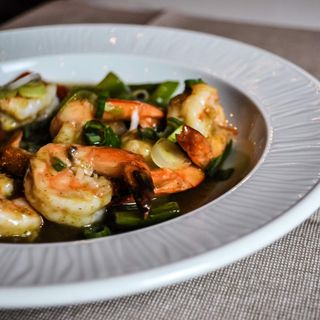 Gamberetti al curry verde