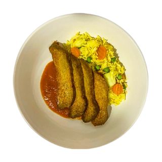 Seitán A La Provenzal Con Salsa Pomodoro Y Arroz Mezcla