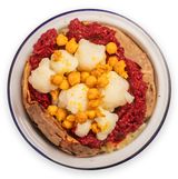 Crema di barbabietola, cavolfiore e ceci alla curcuma