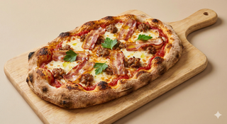 Pinsa Pancetta e salsiccia