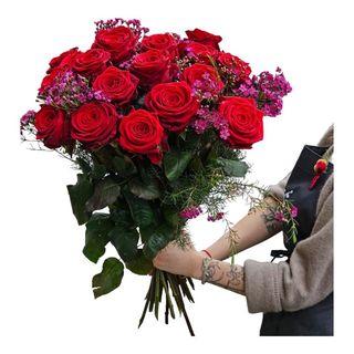 Bukiet z 10  Czerwonych Róż z Dekoracją 