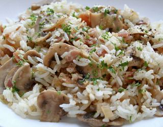Arroz basmati con champiñones