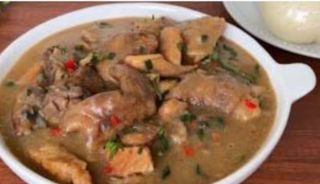 White soup with fufu/eba/semo