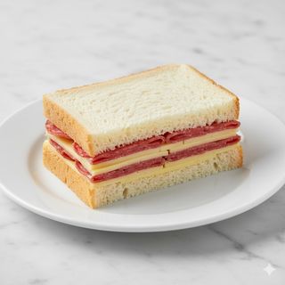 Sandwich de miga de salame y queso