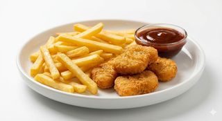 Tarrina de Nuggets con patatas fritas