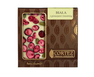 CZEKOLADA BIAŁA Z PISTACJAMI I ŻURAWINĄ 85G