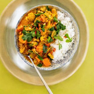 Vegitable curry with rice (vegan )