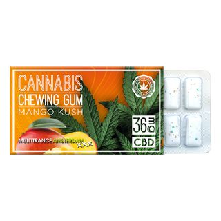 Guma de mestecat Multitrance Amstredam - Mango Kush, 36mg CBD 