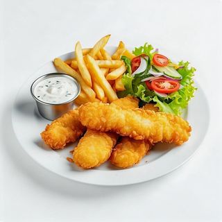 Crumbed Nile Tilapia Fish Finger With Chips
