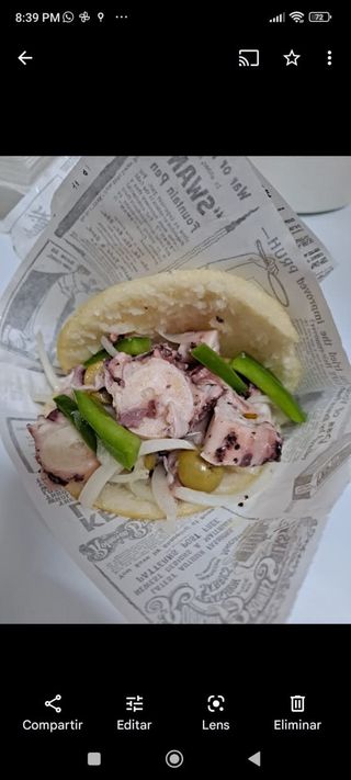 Arepa De Pulpo A La Vinagreta