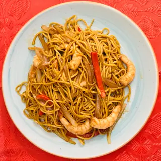 Tallarines De Trigo Con Gambas