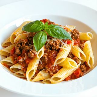 Penne al forno cu carne de vita