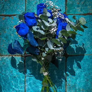 Ramo de 6 Rosas Azules