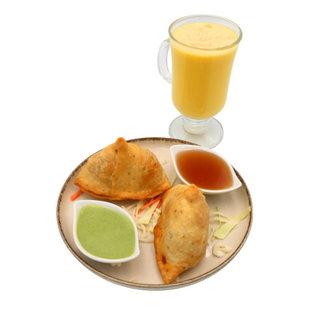 Samosa (2buc) + Chutney de Mentă + Mango Lassi (250ml)