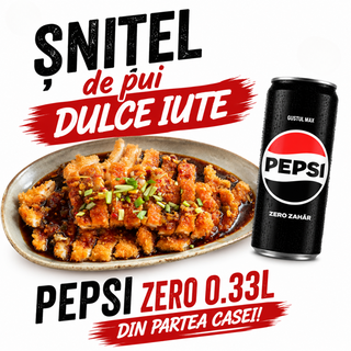 Snitel pui dulce iute + PEPSI ZERO 0.33L