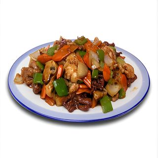 91.Три вида месо със зеленчуци