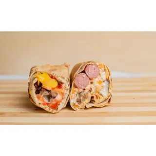 Jumbo Size Beef Shawarma with Double Sausages