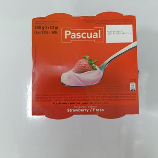 Yogures fresa Pascual. Pack 4 unidades.