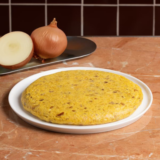 Tortilla con Cebolla Confitada mediana.