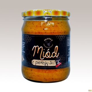 Miód z pierzgą 20% 600g