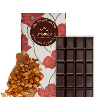 Tableta De Chocolate 70% Cacao Con Macadamia Caramelizada Al Punto De Sal 