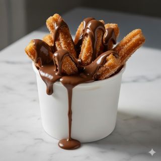 Tarrina de churros con Nutella (ración)
