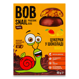 Цукерки Bob Snail мангові бельгійський молочний шоколад (60г)
