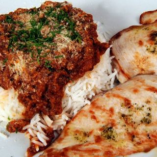 Pollastre a la brasa amb arròs