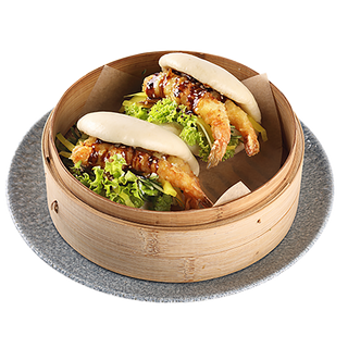 Sandwich Gua Bao z Krewetkami w Tempurze