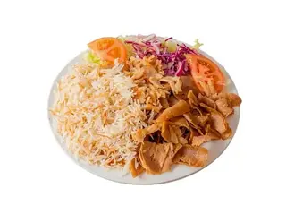 Kebab En Plato Con Arroz