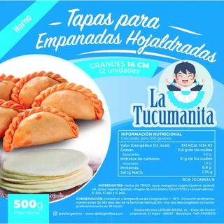 Pack 5 Ud. Tapas de Empanadas Hojaldre Horno La Tucumanita 14 cm (4079)