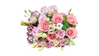 შერეული ფერადი ვარდების თაიგული