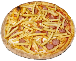 Pizza wurstel e patatine