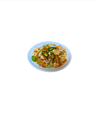 Verduras con gambas